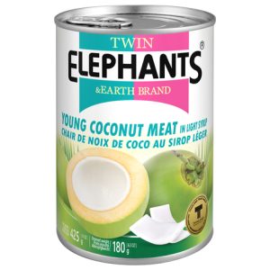 Twin Elephants Young Coconut Meat Slices in Light Syrup 425g