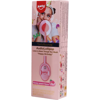 Tasty Sounds Music Lollipop Honey Peach Happy Birthday 12g