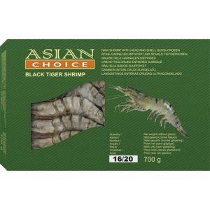 Asian Choice Black Tiger Shrimp HOSO 16-20 1kg